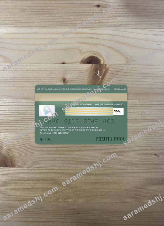 Angola Banco Yetu visa card photolook back